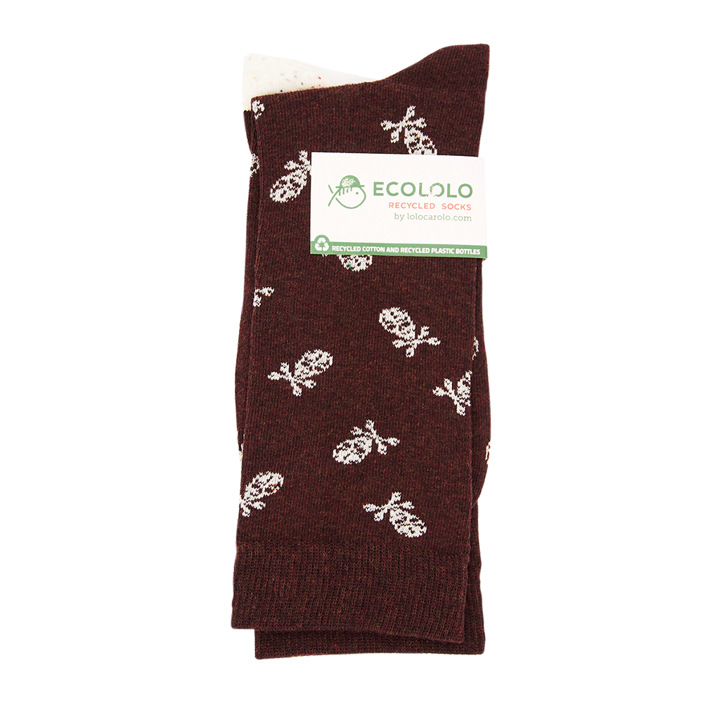 CHAUSSETTES HOMME TETES DE MORT - BORDEAUX