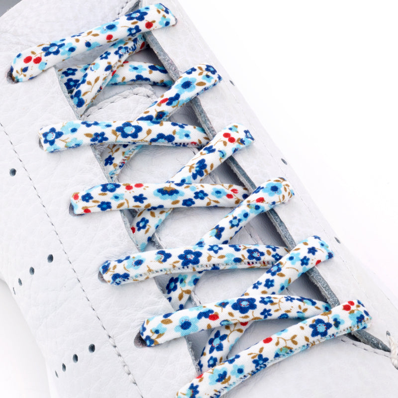 LACETS FLEURS BLEUES - 120cm