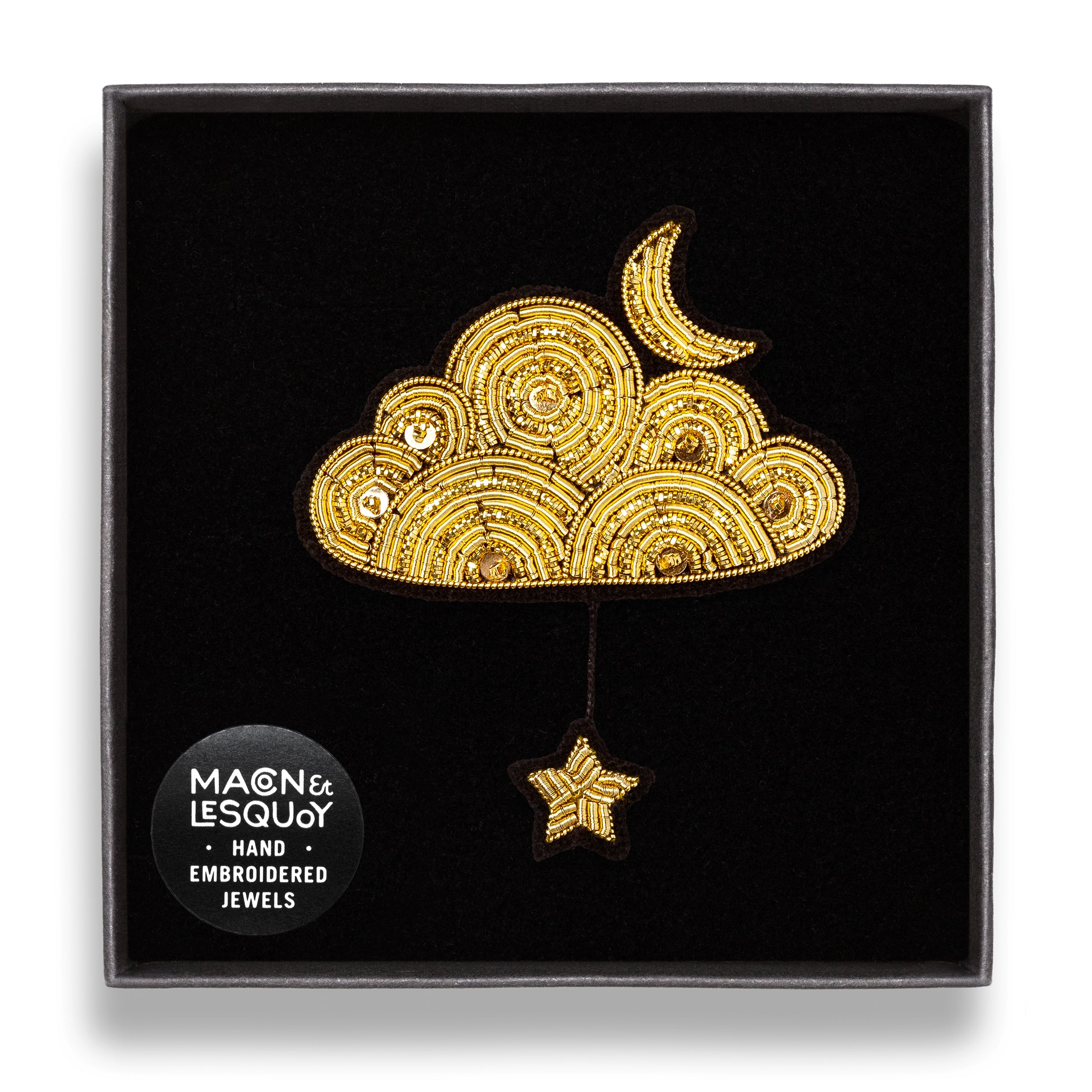 BROCHE NUAGE OR ET ETOILE