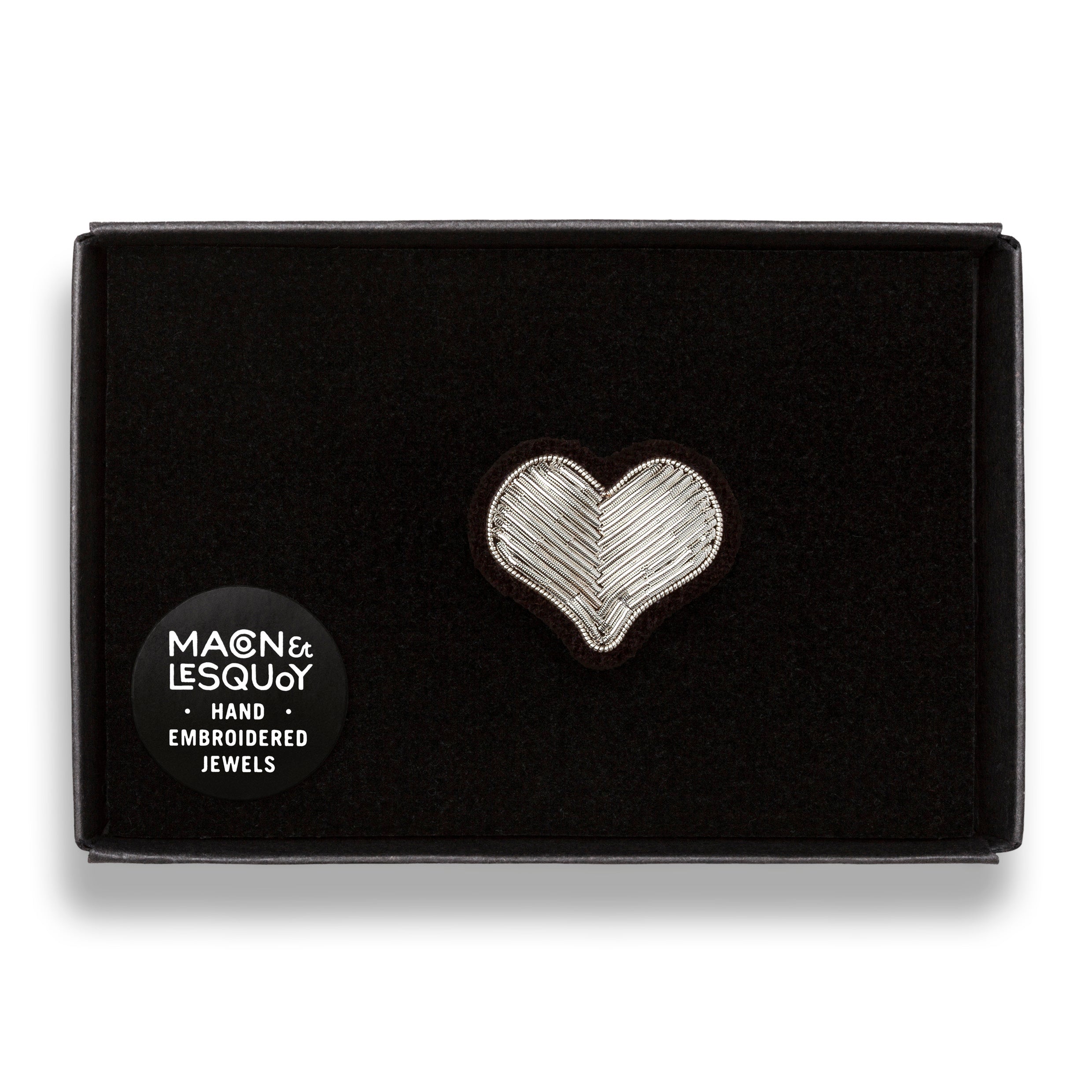 BROCHE COEUR ARGENTE