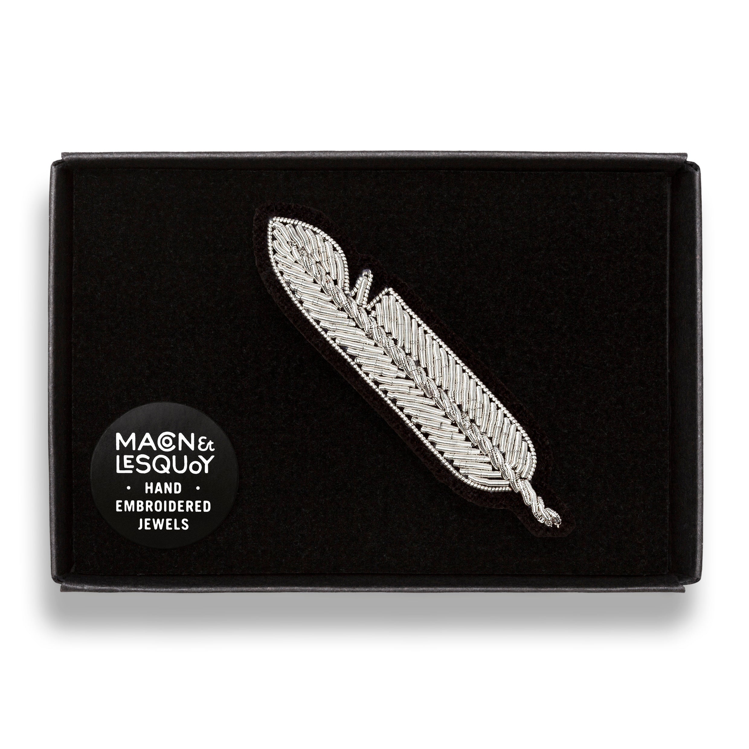 BROCHE PLUME ARGENTEE