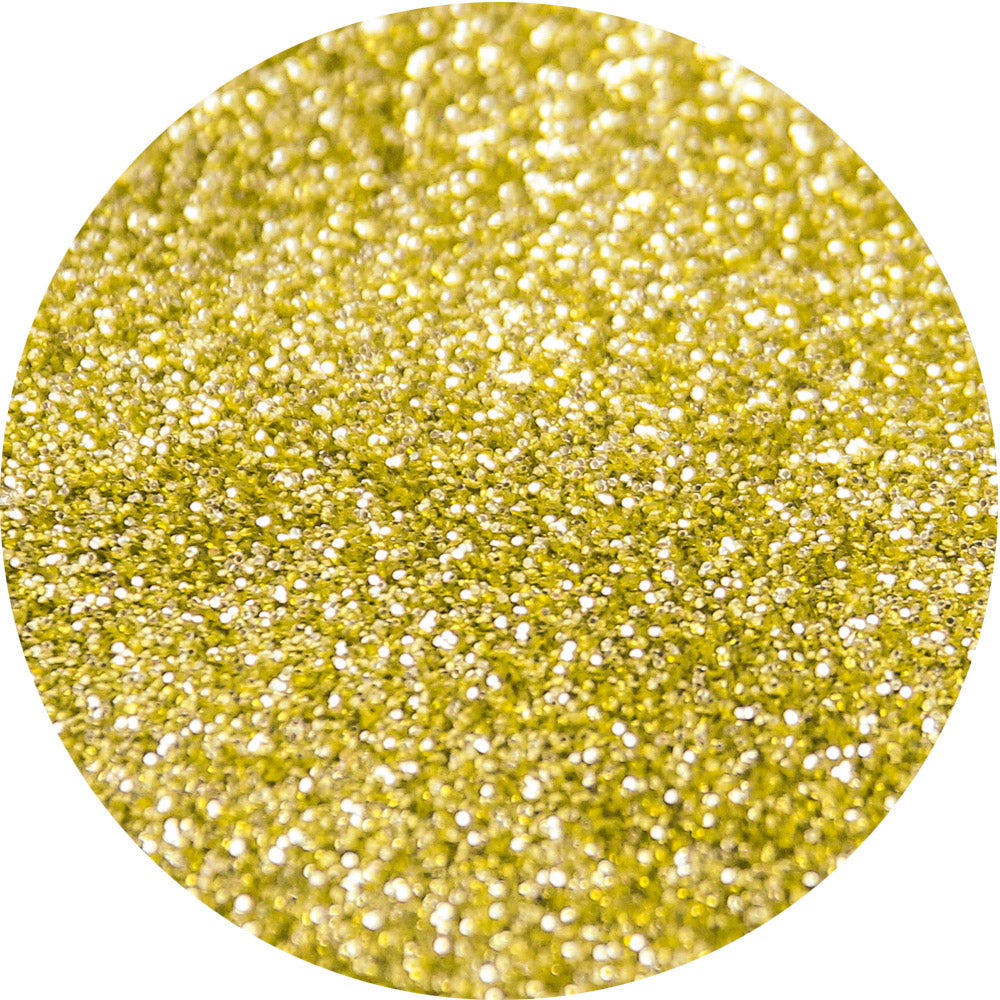 Pot de 5ml de paillettes biodégradables dorées, taille standard.